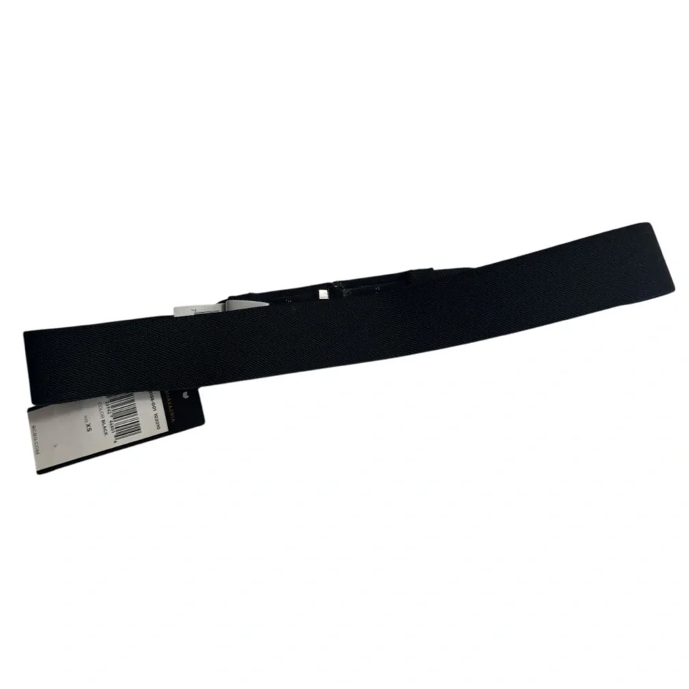 NWT BCBGMAXAZRIA Black Embellished Stretch Waist Belt, Size XS